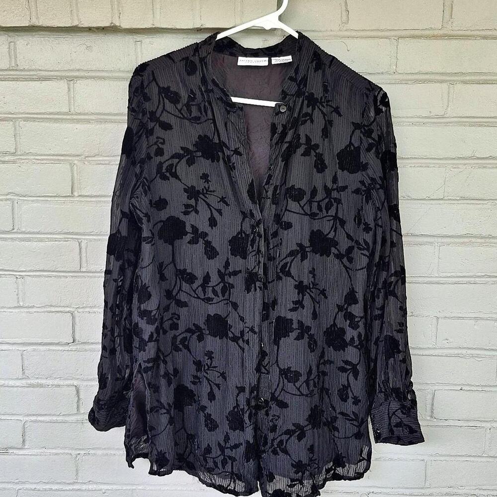 Vintage jaclyn smith silk Velvet Burnout Top